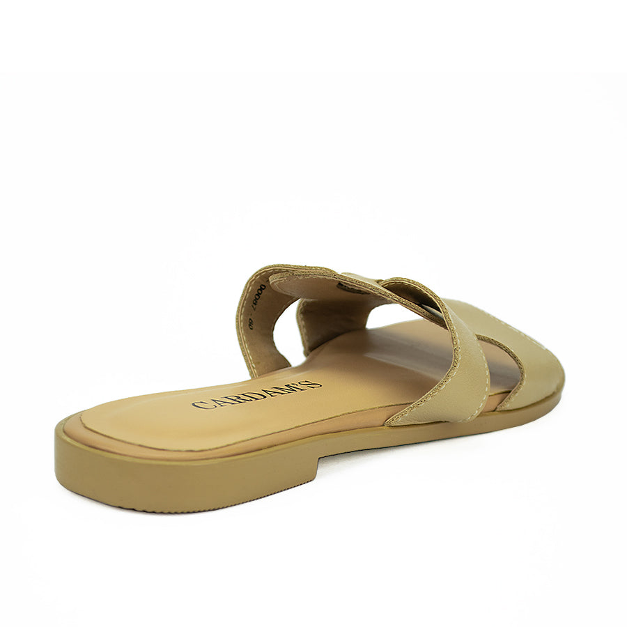 Cardams ECLB WA 00087 Beige/Black/Olive Green Women Flats Sandals