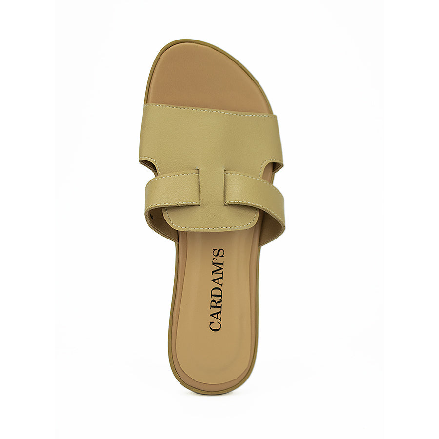 Cardams ECLB WA 00087 Beige/Black/Olive Green Women Flats Sandals