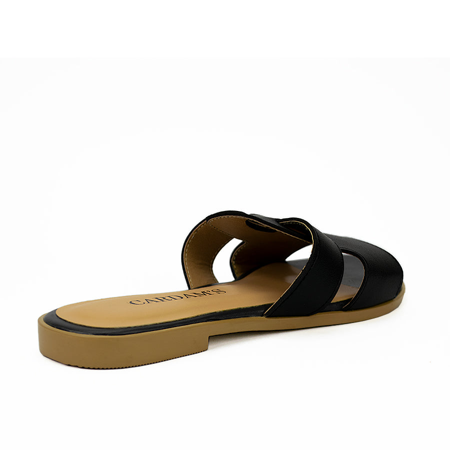 Cardams ECLB WA 00087 Beige/Black/Olive Green Women Flats Sandals