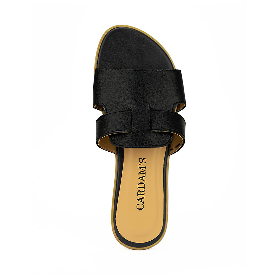 Cardams ECLB WA 00087 Beige/Black/Olive Green Women Flats Sandals