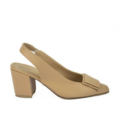 Cardams ECLC CN 00201 Beige/Black/Off White Women Heeled Mules