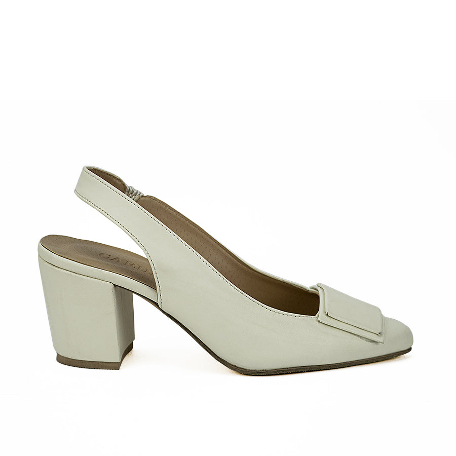 Cardams ECLC CN 00201 Beige/Black/Off White Women Heeled Mules