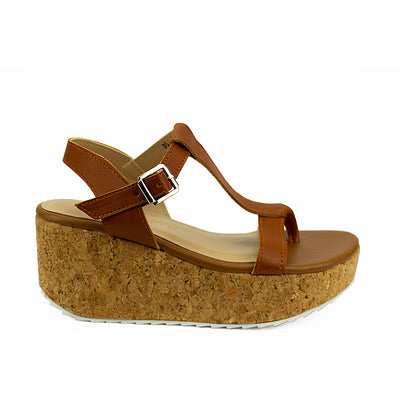Cardams ECLB LNE 00149 Tan Women Wedge