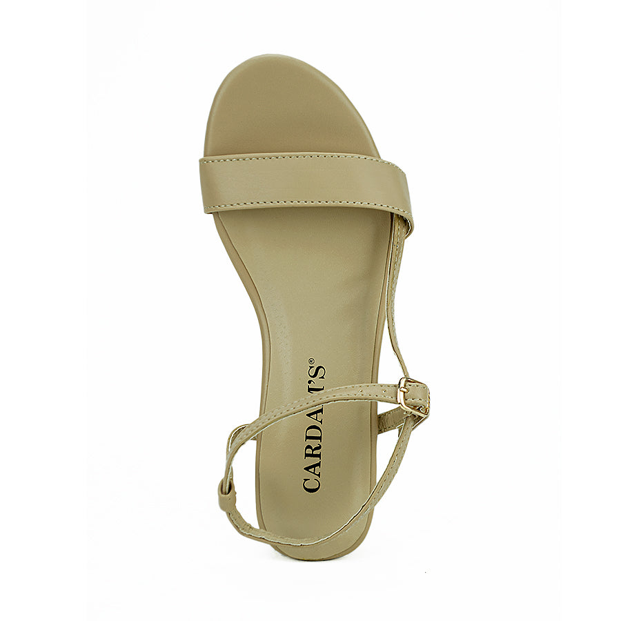 Cardams ECLB LNE 00182 Beige/Brown Heeled Sandals