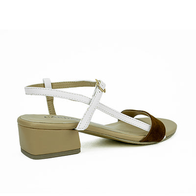 Cardams ECLB LNE 00182 Beige/Brown Heeled Sandals