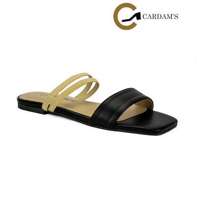 Cardams ECLC LNE 00215 Black/Camel Women Flat Sandals