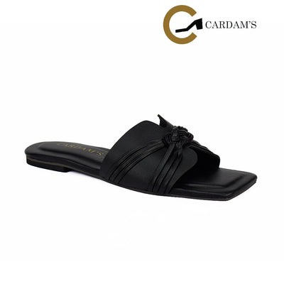 Cardams ECLB  NDM 00167 Black/Cream/White Women Flat Sandals