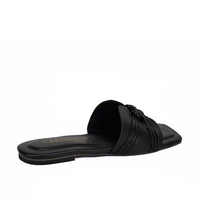 Cardams ECLB  NDM 00167 Black/Cream/White Women Flat Sandals