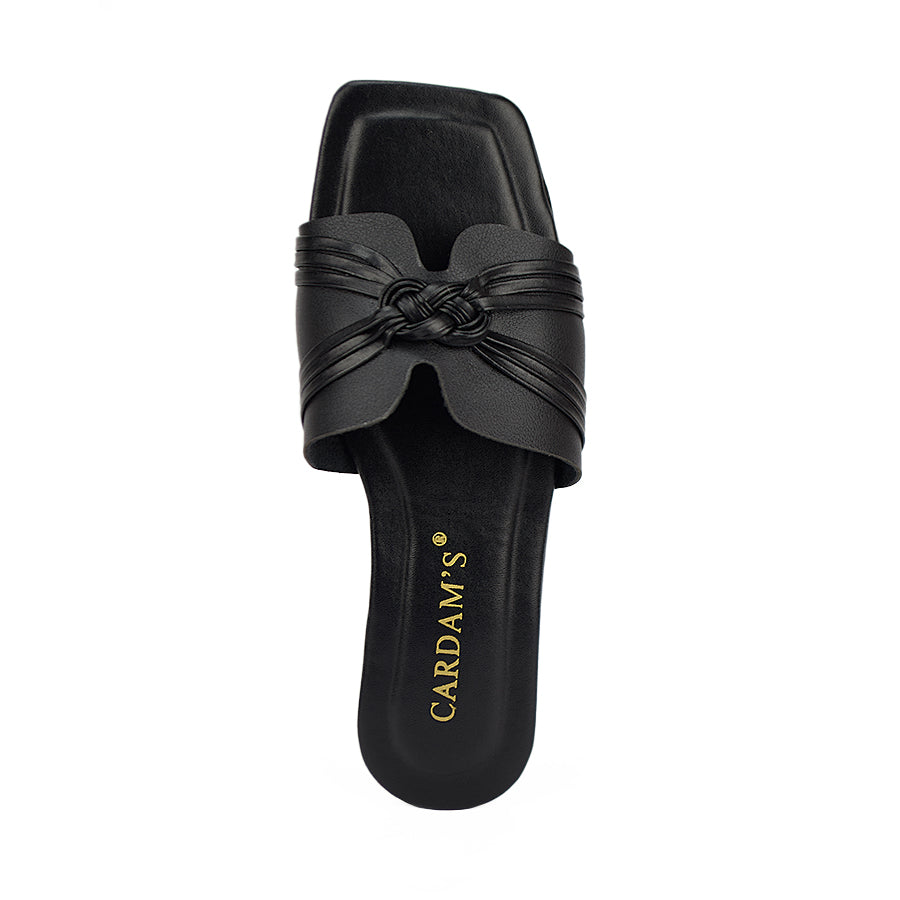 Cardams ECLB  NDM 00167 Black/Cream/White Women Flat Sandals
