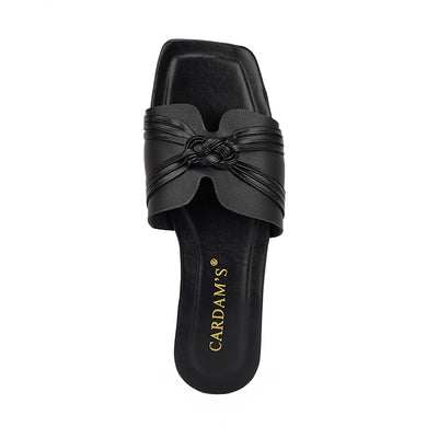 Cardams ECLB  NDM 00167 Black/Cream/White Women Flat Sandals