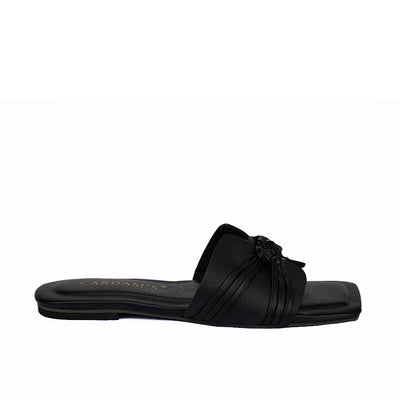 Cardams ECLB  NDM 00167 Black/Cream/White Women Flat Sandals