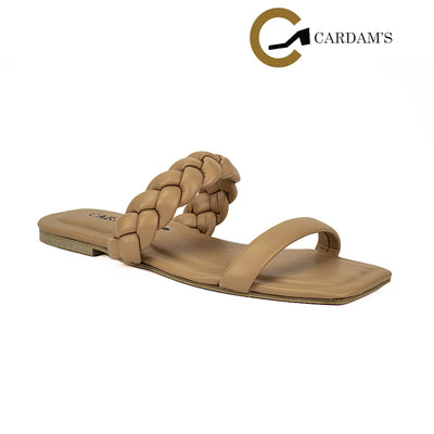 Cardams ECLB  NDM 00169 Beige/Black/Nude Women Flat Sandals