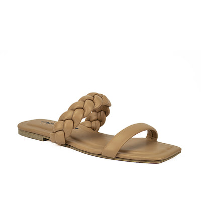 Cardams ECLB  NDM 00169 Beige/Black/Nude Women Flat Sandals
