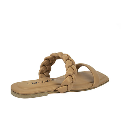 Cardams ECLB  NDM 00169 Beige/Black/Nude Women Flat Sandals