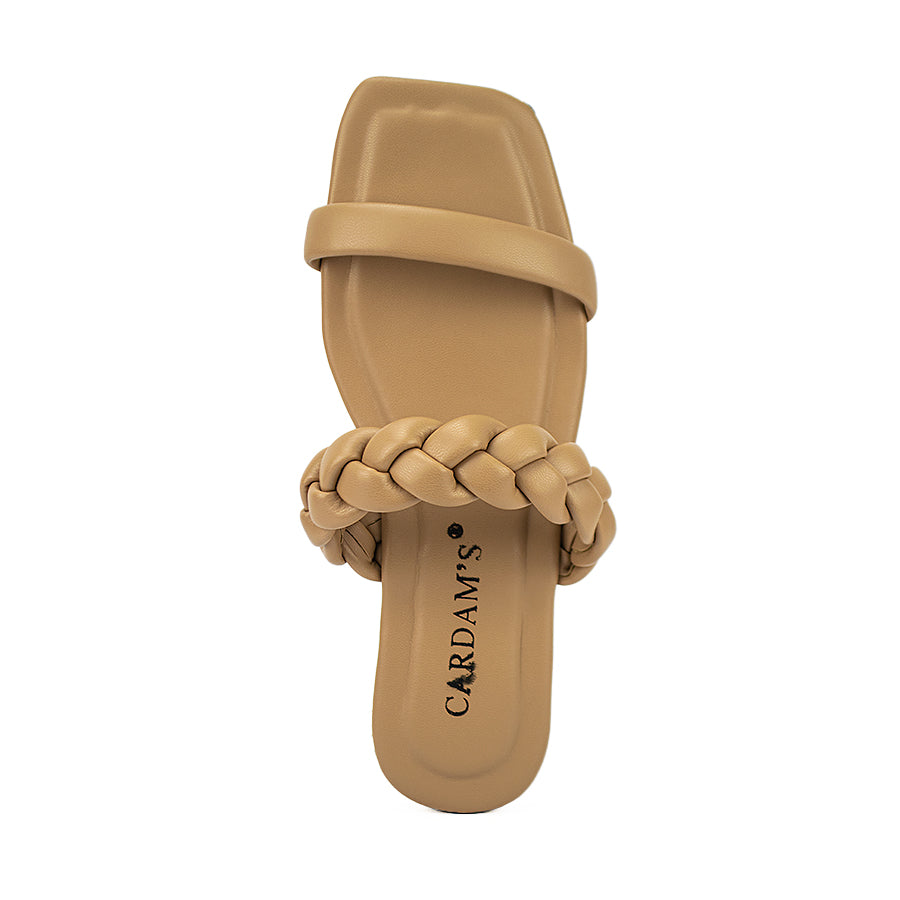 Cardams ECLB  NDM 00169 Beige/Black/Nude Women Flat Sandals