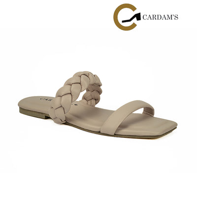 Cardams ECLB  NDM 00169 Beige/Black/Nude Women Flat Sandals