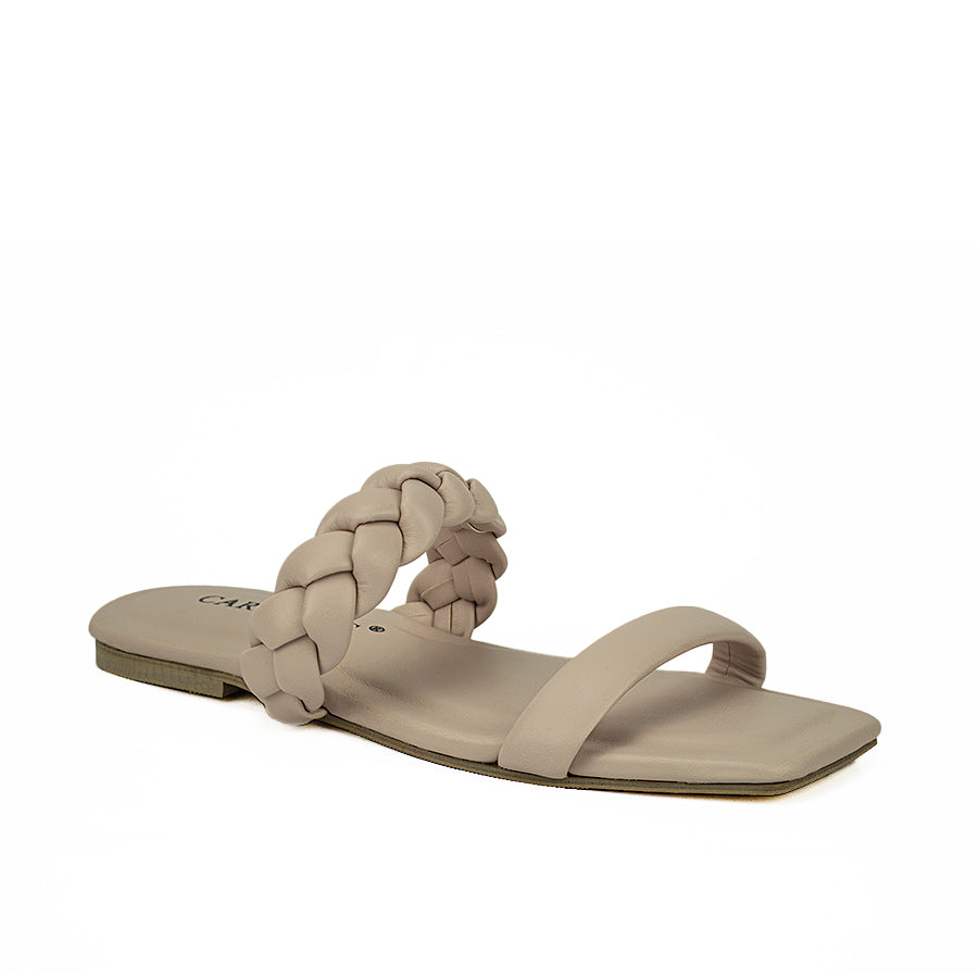 Cardams ECLB  NDM 00169 Beige/Black/Nude Women Flat Sandals