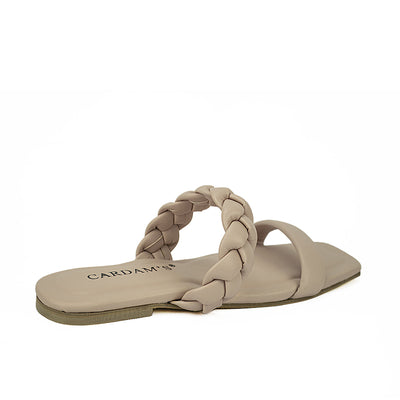 Cardams ECLB  NDM 00169 Beige/Black/Nude Women Flat Sandals