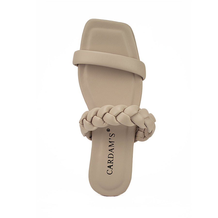 Cardams ECLB  NDM 00169 Beige/Black/Nude Women Flat Sandals