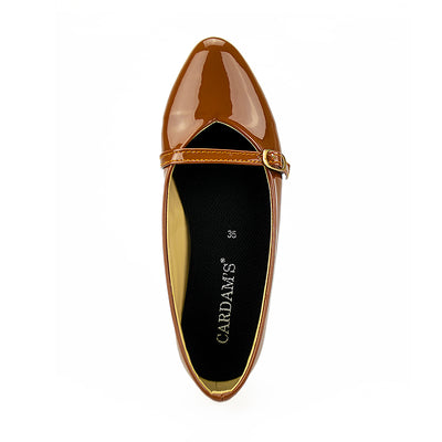 Cardams ECLB RSS 00160 Blk/Tan Women Flat