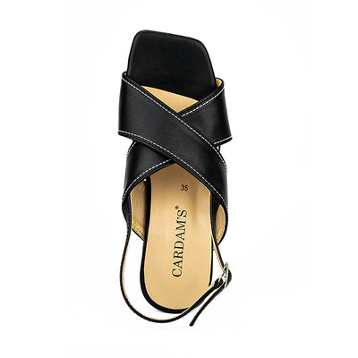 Cardams ECLB RSS 00192 Black/Tan Heeled Sandals