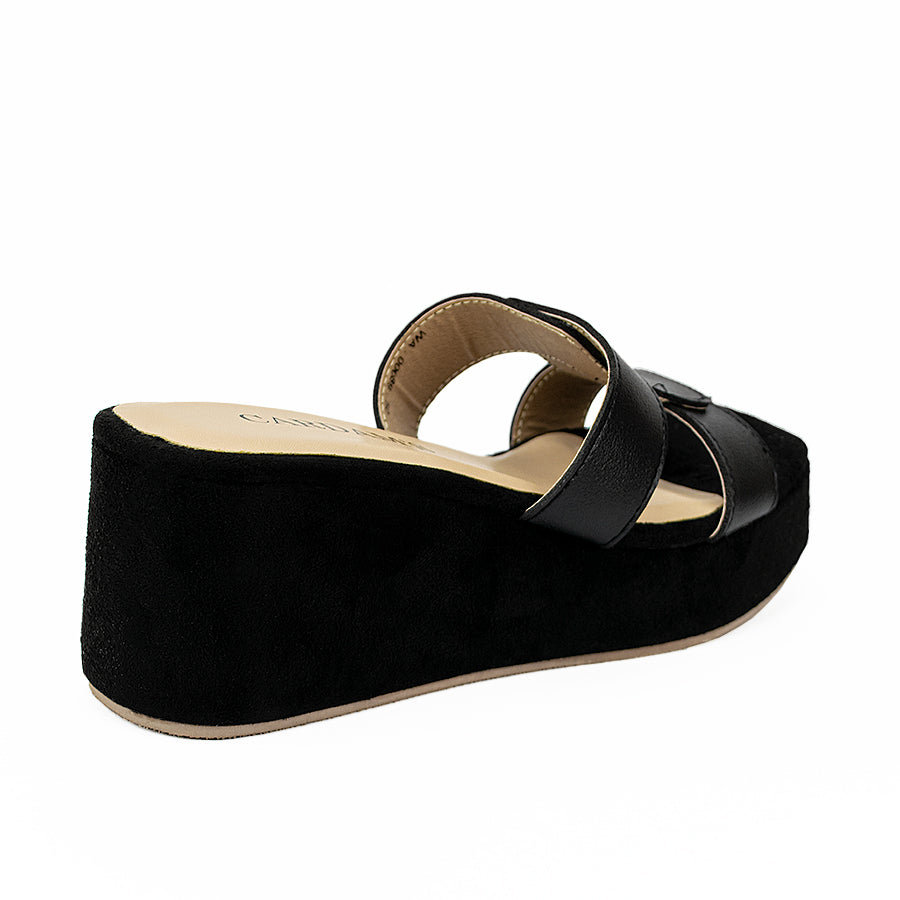 Cardams ECLB WA 00089 Black Women Wedge Sandals