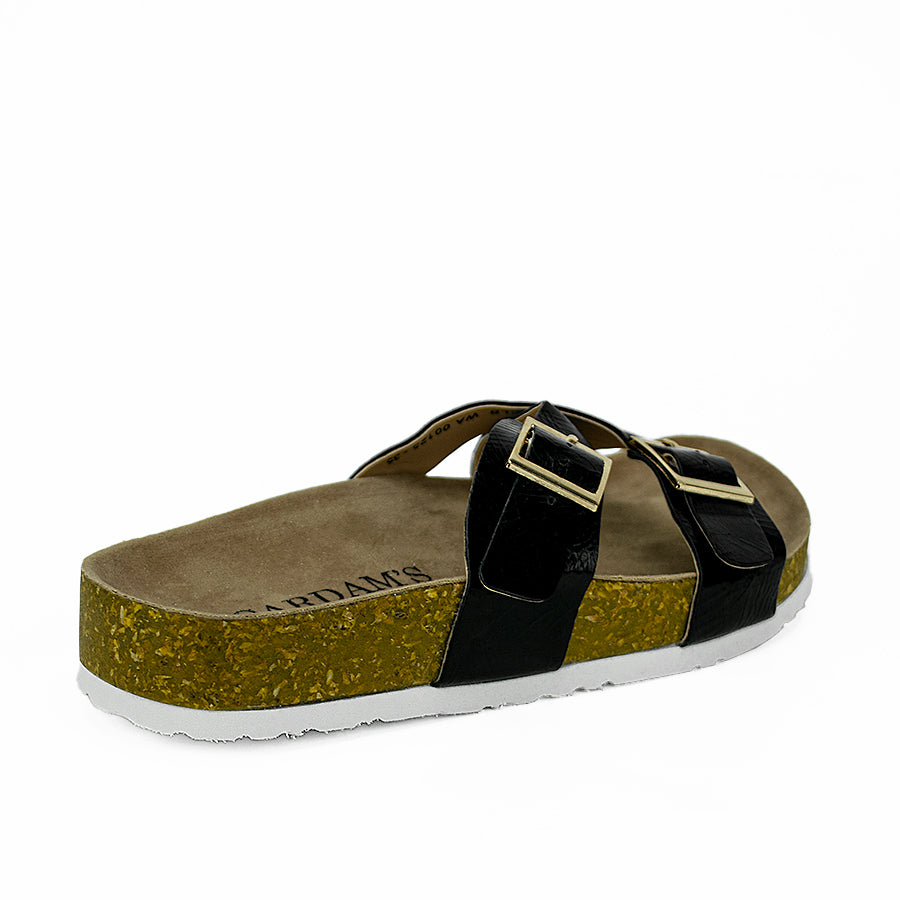 Cardams ECLB WA 00125 Black/Silver Women Flats Sandals