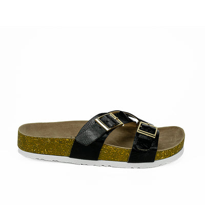 Cardams ECLB WA 00125 Black/Silver Women Flats Sandals