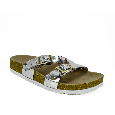Cardams ECLB WA 00125 Black/Silver Women Flats Sandals