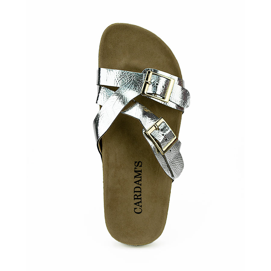 Cardams ECLB WA 00125 Black/Silver Women Flats Sandals
