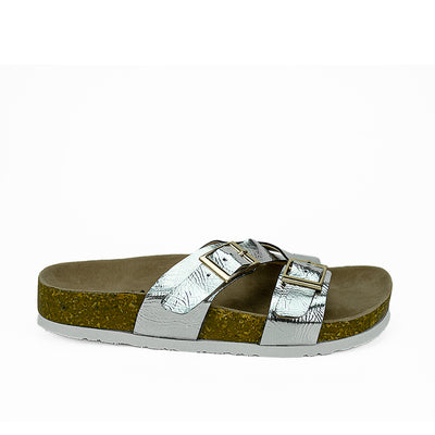 Cardams ECLB WA 00125 Black/Silver Women Flats Sandals
