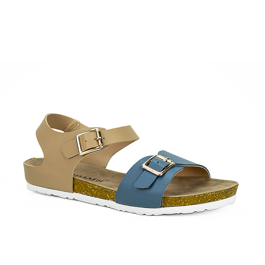 Cardams ECLB WA 00127 Blue/Cream Women Flat Sandals