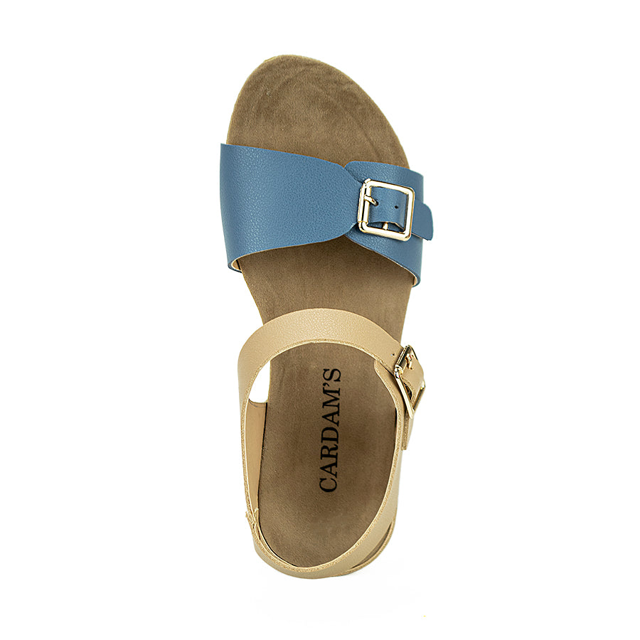 Cardams ECLB WA 00127 Blue/Cream Women Flat Sandals